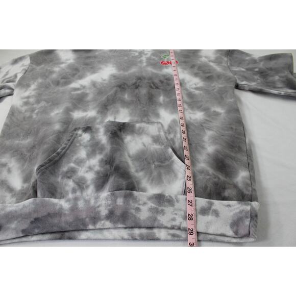 Justify Mon Cheri Tie Dye Cherry Hoodie Size L Gray Black Smiley Face Print - Picture 7 of 7